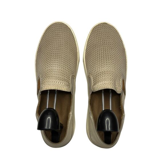OluKai Tan Flats Slip-On Shoes with Breathable Fabric - Picture 4 of 5